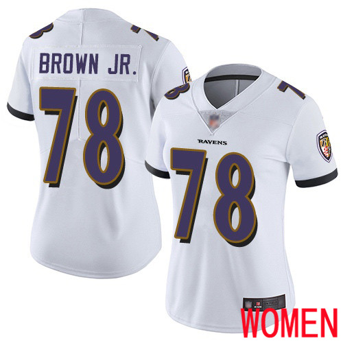 Baltimore Ravens Limited White Women Orlando Brown Jr. Road Jersey NFL Football #78 Vapor Untouchable->youth nfl jersey->Youth Jersey